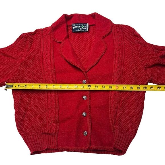 Vintage 100% Pure Virgin Wool Woodstock International by Bernard Red Sweater - Picture 9 of 11